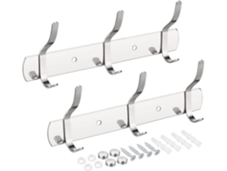 Perchero De Pared De Acero Inoxidable De 2 Piezas Con 3 Ganchos