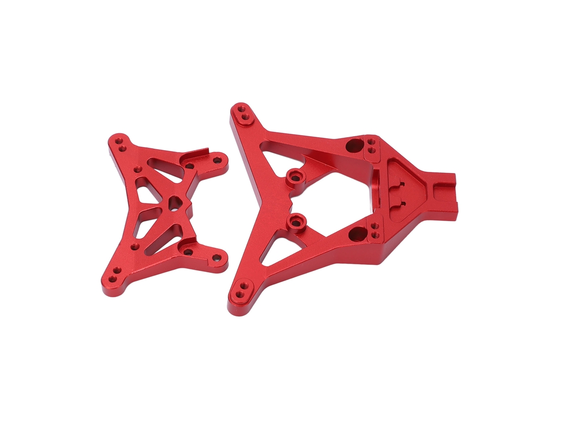 Kit De Torretas De Amortiguación Delanteras Y Traseras De Aluminio Para Coche Rc Losi 1/10 22s 2wd (piezas De Mejora) - Rojo