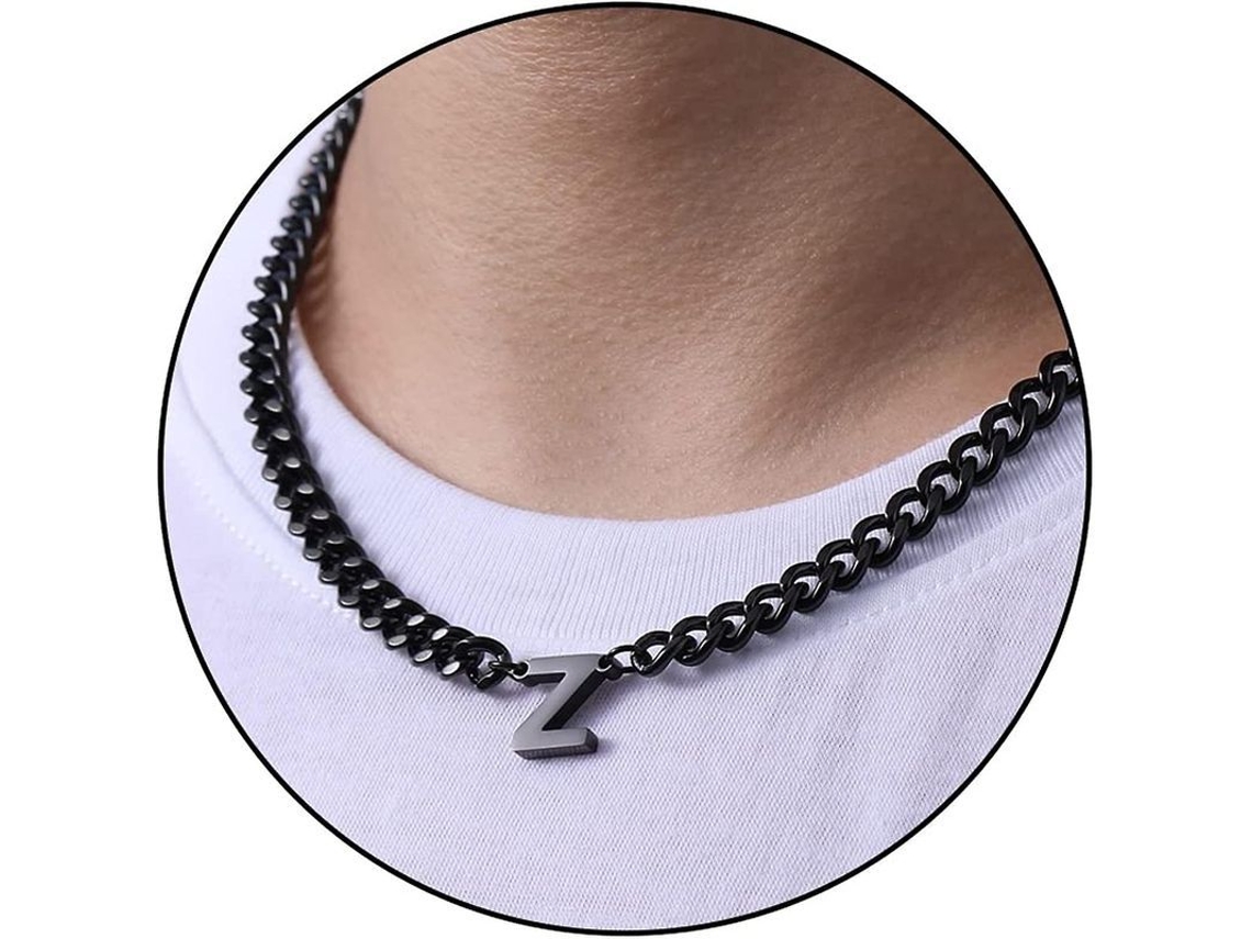 2026-cadena De Eslabón Cubano Con Colgante Letra Inicial A-z Acero Inoxidable 6.5mm 18+2 Pulgadas Regalo De Joyería Para Hombres Mujeres Niños