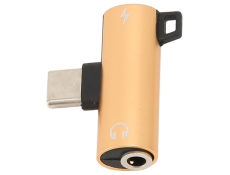 Adaptador de auriculares dorado tipo C a 3 de 5 mm Cargador 2 en 1 tipo C HURRISE