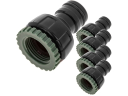 PRIMEMATIK.COM Pack de 5 Adaptadores Hembra para Grifo con Rosca 3/4 1 Pulgada Color Negro y Verde