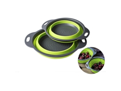 Colador Plegable De Silicona Para Frutas Y Verduras Con Mango Y Cuchara Escurridora.