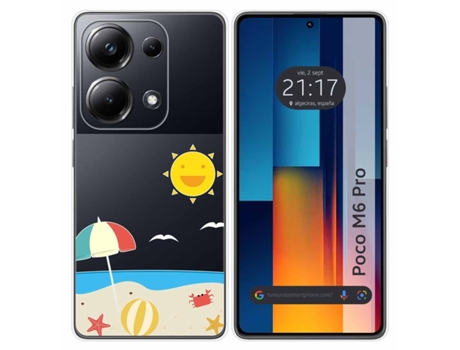 Funda Silicona Transparente para Xiaomi Poco M6 Pro 4G diseño Playa Dibujos TUMUNDOSMARTPHONE