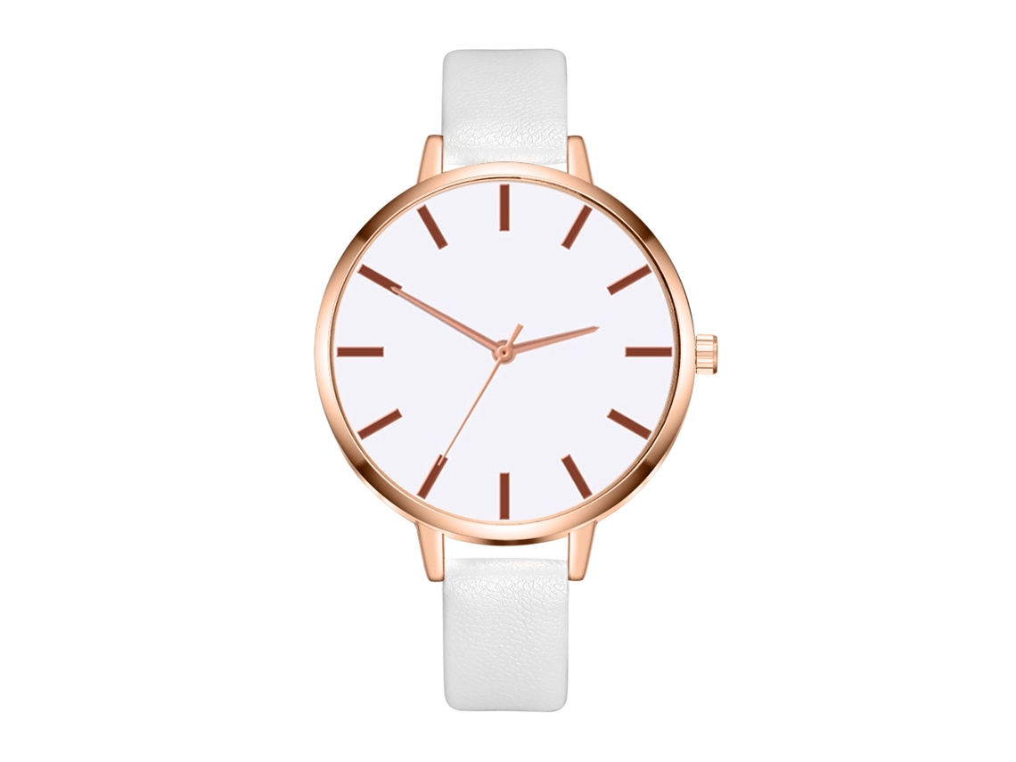 Reloj De Pulsera De Cuarzo Para Mujer Zhoulianfa Con Correa De Pu Blanca - Moda