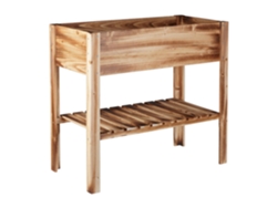 Relaxdays Huerto Urbano De Madera, Con Estante, Macetero Rectangular, 80 X 88 X 43,5 Cm, Veteado
