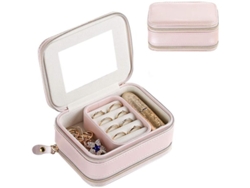 Mini joyero 2026, organizador y estuche de viaje para joyas (rosa)