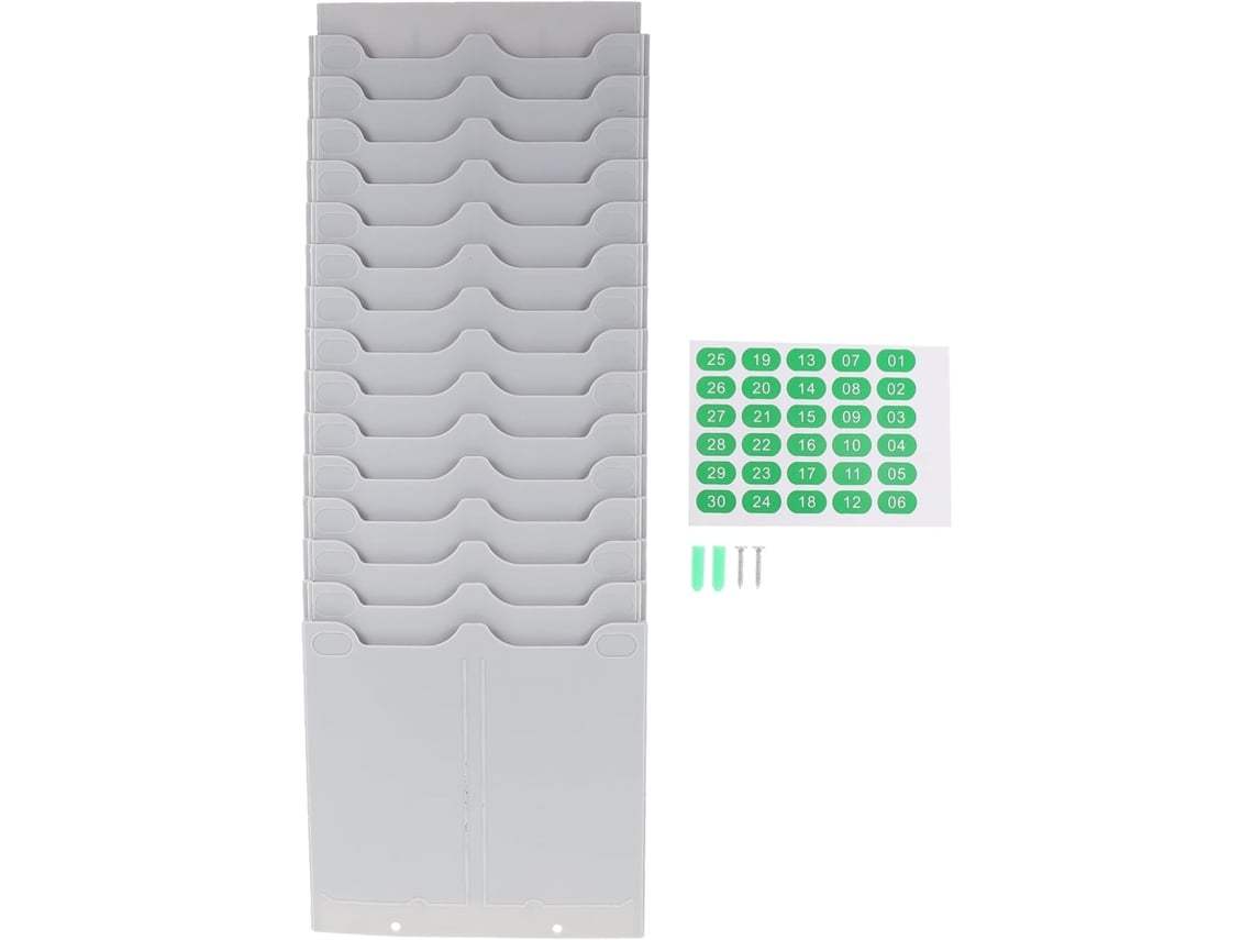 Tarjetero Telescópico De Pared Con 30 Ranuras, De Plástico Multifuncional, Para Almacenamiento En Oficinas O Almacenes.