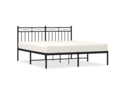 Maison Exclusive - Estructura Cama Sin Colchón Con Cabecero Metal Negro 160x200 Cm