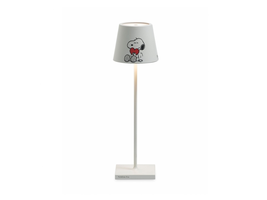 Poldina Pro Peanuts Lámpara de Mesa Corazón Recargable y Ajustable