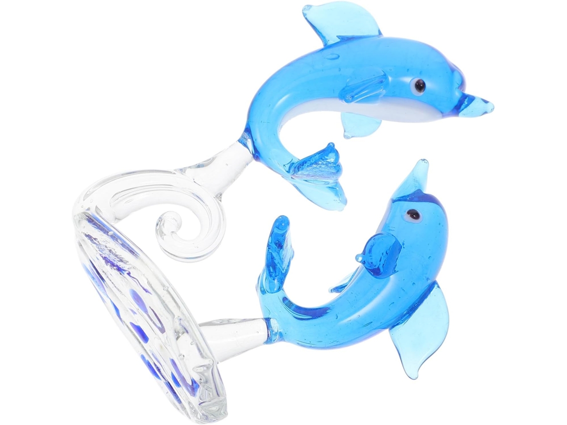 Figura De Delfín Cristal Azul Para Decoración Oficina, Material Sintético, Diseño Adorable