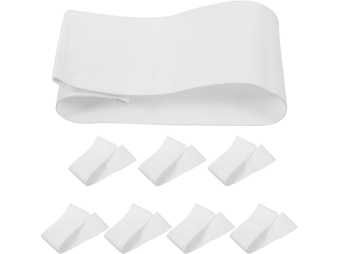 Juego de 8 brazaletes de nailon blanco para fútbol.