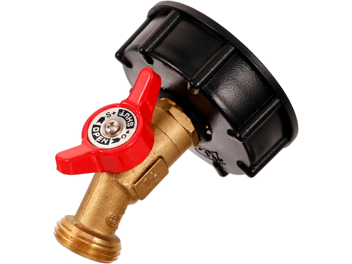 Adaptador IBC, grifo de jardín en forma de pulgar para tanques de agua, conexión segura.