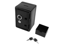 Hucha Vertical De Metal Con Cerradura Y Llaves, Bonito Diseño Creativo Para El Hogar, Color Negro.