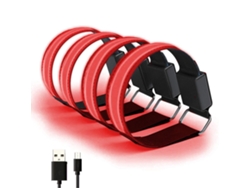 Juego De 4 Pulseras Led Recargables Con Correa Reflectante Ajustable, Alimentadas Por Usb, Para Correr, Ciclismo Y Deportes Al Aire Libre.