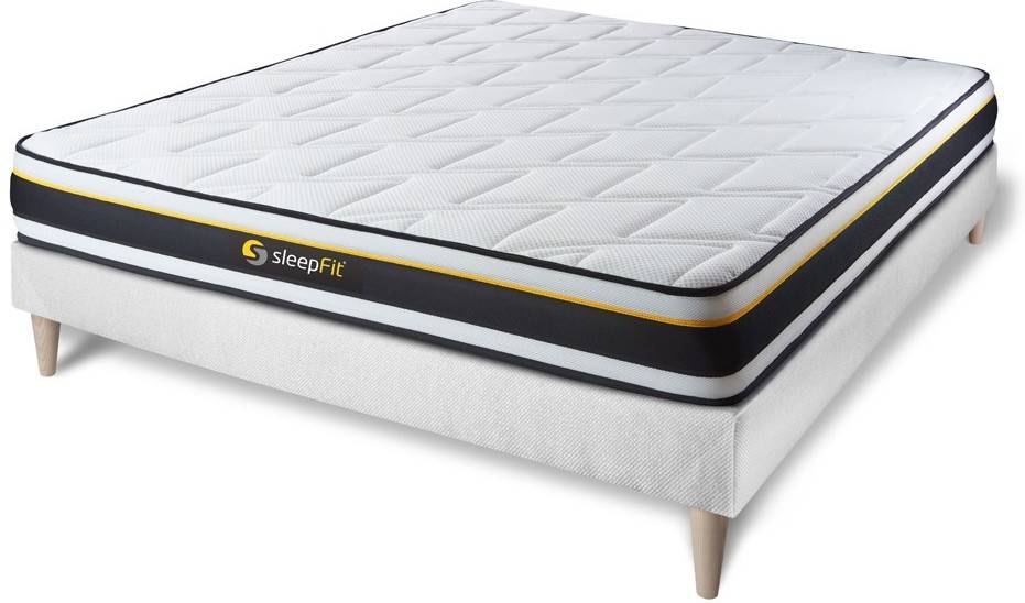 Conjunto de Somier Blanco + Colchón SLEEPFIT Soft (135x200 cm - Espuma)