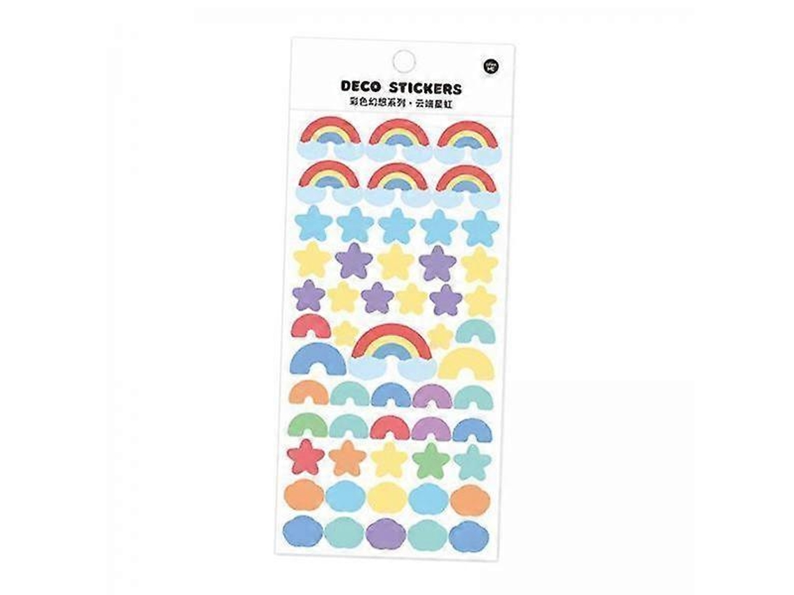 4 pegatinas adhesivas brillantes para calendario, agenda, álbum de recortes, diario, impermeables, arcoíris