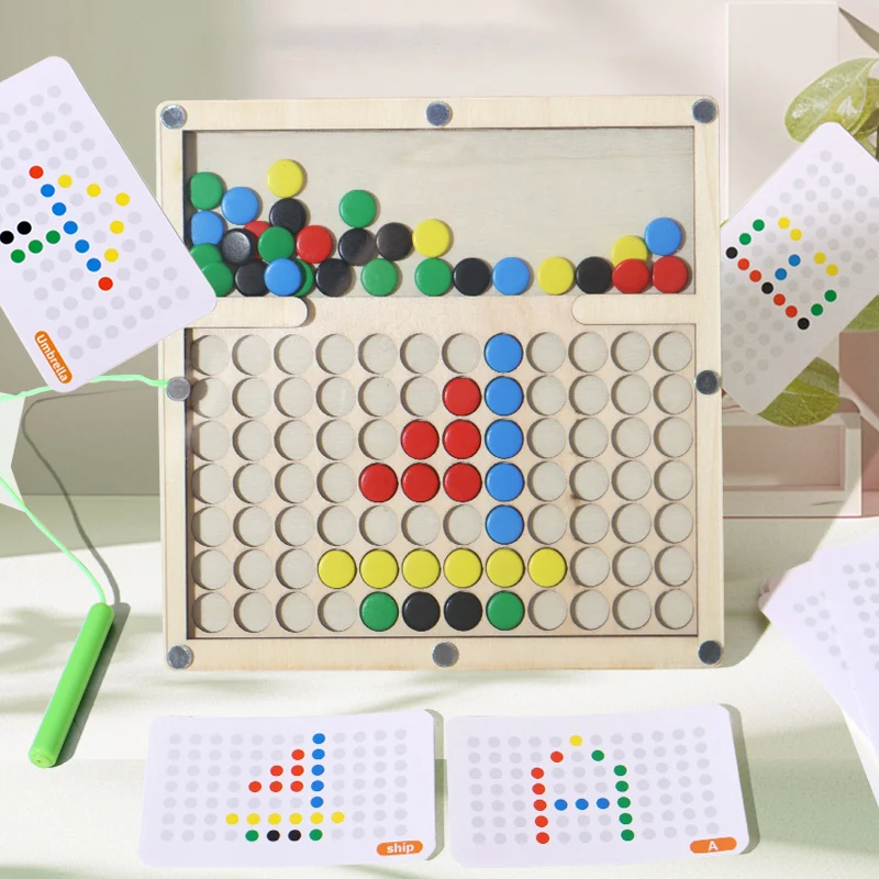 Crianças Magnetic Bead Labirinto Diy Graffiti Board Com Caneta Magnética Cartão Puzzle Montessori Educação Pré-escolar
