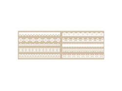 10 pegatinas de encaje blanco de 21 cm con diferentes patrones para scrapbooking y manualidades.