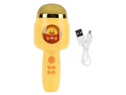 Ats-micrófono Inalámbrico Bluetooth Para Niños, Lindo Micrófono De Mano Para Fiesta Hogareña Amarillo