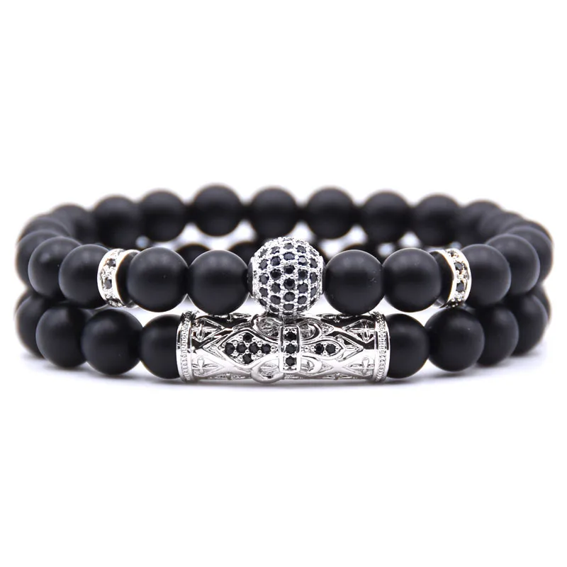 Pulsera con colgante, pulsera de joyería con piedras preciosas MDUG (plata)