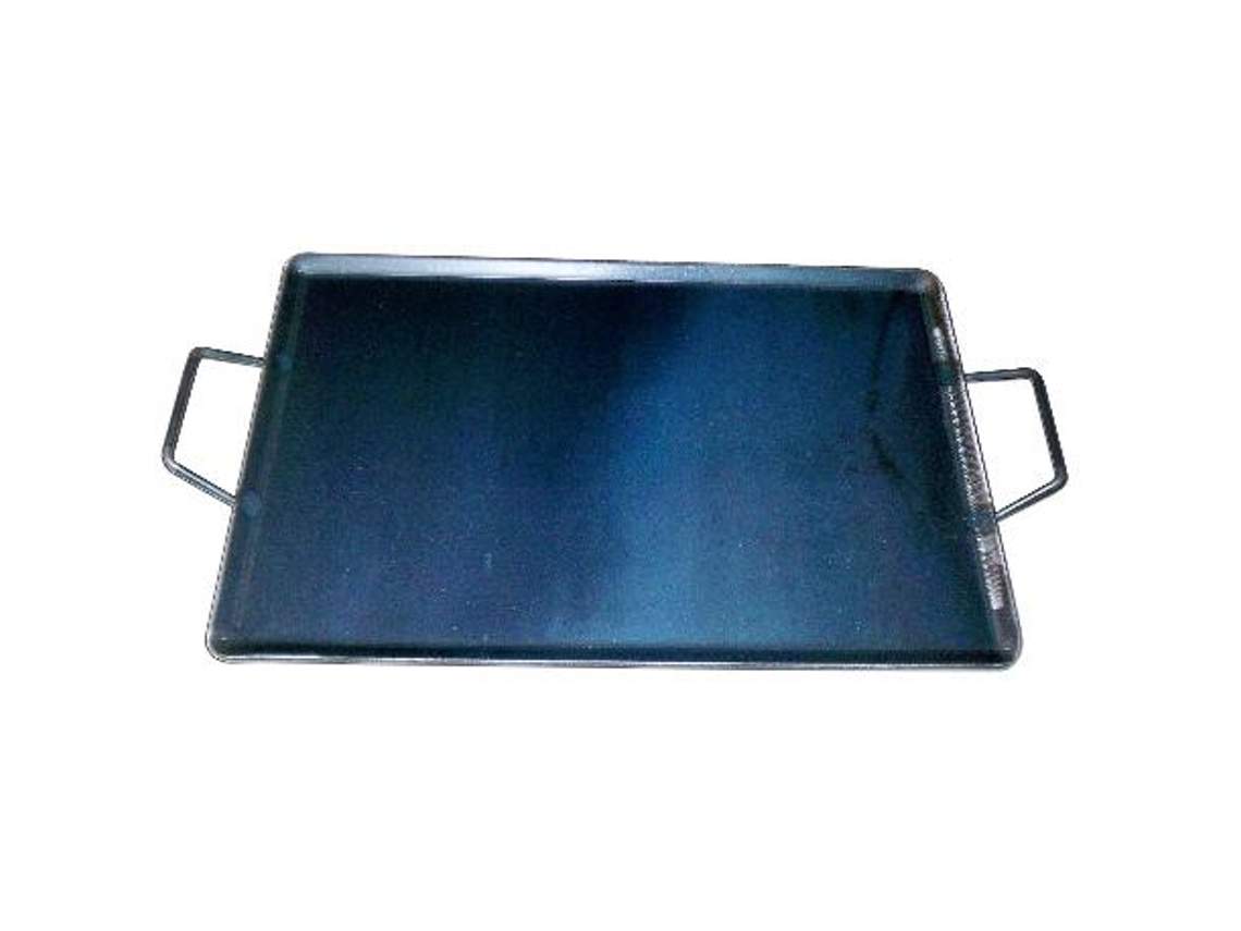 Plancha asar acero 4 mm con 2 asas de metal 40 x 33