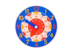 2026yncm--reloj Didáctico De Madera Para Niños De 4 A 6 Años: Juguete De Aprendizaje Cognitivo Mejora Observación Azul