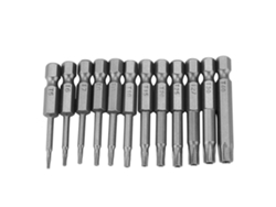 12 Puntas De Llave Magnéticas De Seguridad En Forma De Estrella, Acero Cromo-vanadio, Hexagonales De 1/4" T5-t40