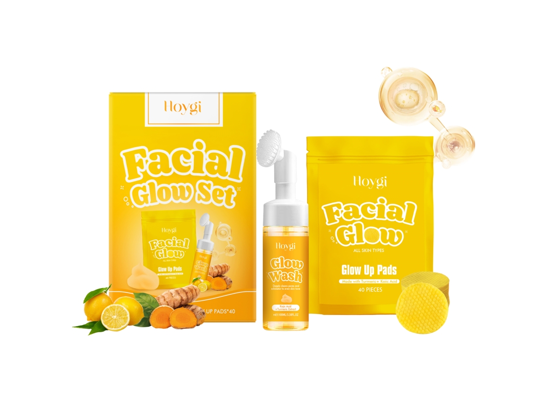 Kit de limpieza con cúrcuma para aclarar el acné y calmar la piel.
