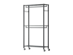 Perchero Succebuy con 3 niveles de altura ajustable para pasillo, negro, 90 x 40 x 199,9 cm