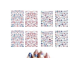 Pegatinas para uñas del Día de la Independencia, decoración autoadhesiva 3D. NEVEANCE