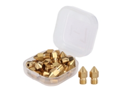 Kit de 20 boquillas MK8 de 1,75 mm con rosca M6 para impresora 3D con estuche de almacenamiento.