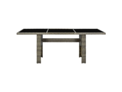 Mesa De Jardín | Mesa De Exterior De Ratán Sintético Marrón Y Vidrio Templado