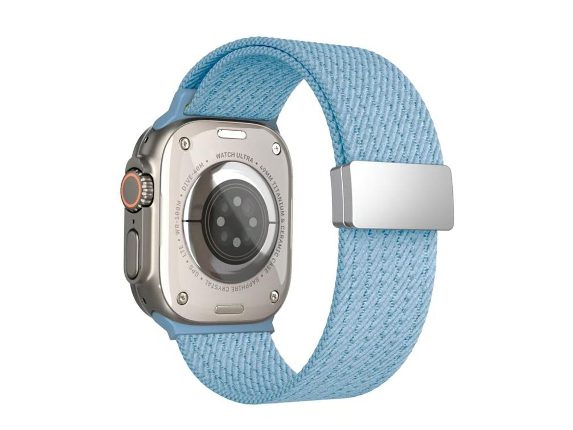 Correa para Apple Watch de 42/41/40/38 mm - Nylon elástico de 4 hebras con cierre magnético, un solo color.