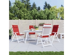Cojines De Silla Con Respaldo Alto 4 Uds Tela Oxford Rojo