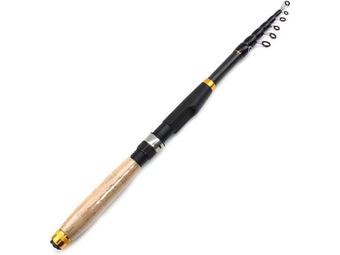 Caña De Pescar Mar, Con Mango Largo, Telescópica Fibra Carbono, Corta, Viaje Portátil Para Trucha Y Lubina ...