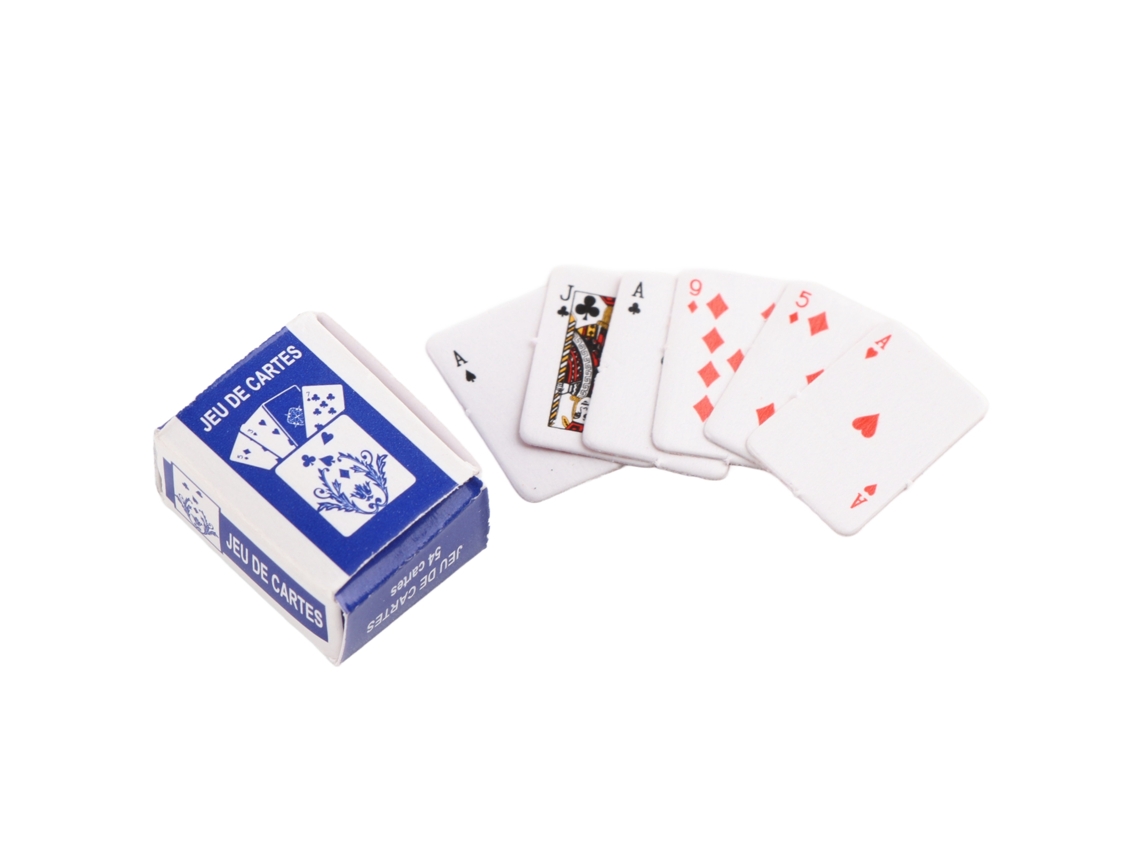 Juego De Cartas De Juego En Miniatura Para Casa De Muñecas A Escala 1/12 - 54 Cartas, 2 Cajas