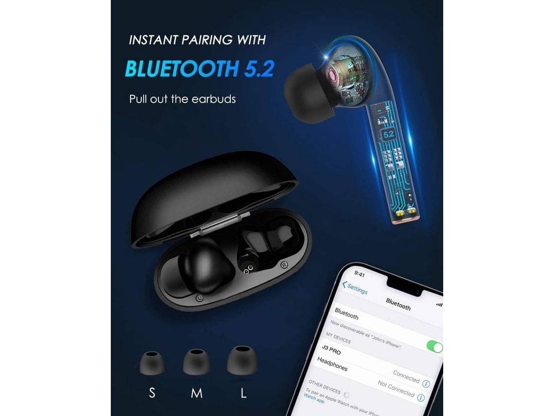 Auriculares Bluetooth inalámbricos verdaderos J3Pro 803-Xw2 Micrófono interno con cancelación de ruido Blanco VEANXIN