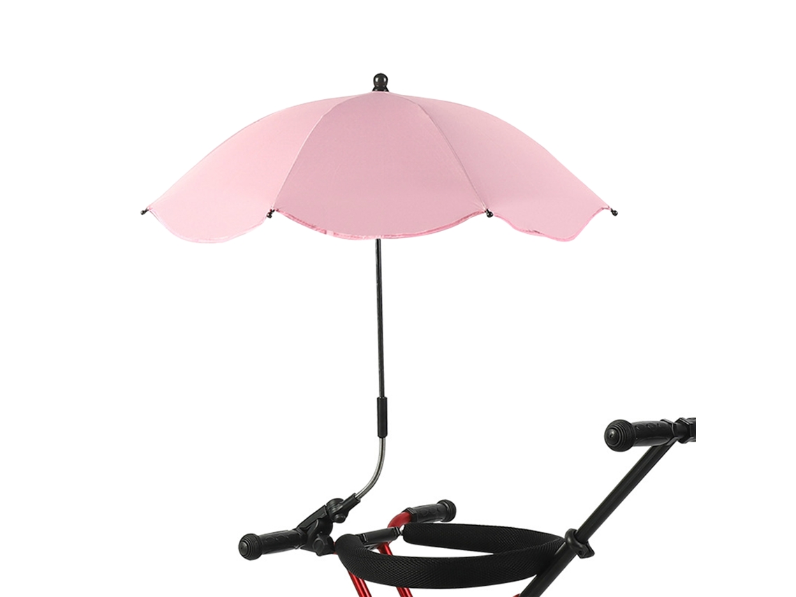 Sombrilla Portátil Con Pinza Ajustable Upf 50+ Para Silla De Playa/cochecito - Rosa