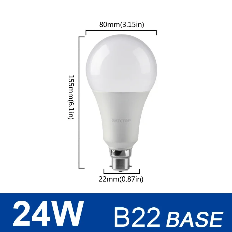(24w B22, Luz Blanca Cálida) 6 Bombillas Led, Ac220v, Bajo Consumo, Luz Led Doméstica Para Sala De Estar