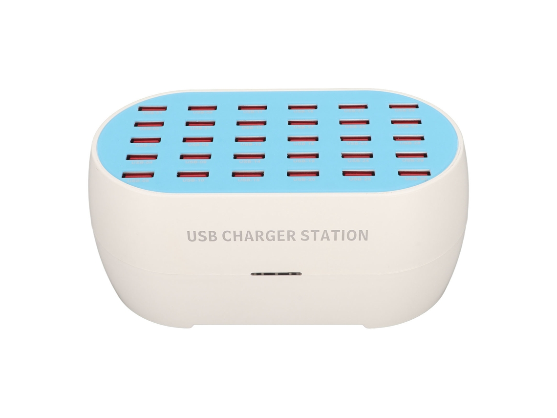 Estación De Carga Usb De 30 Puertos Y 160 W, Cargador Multi-usb Para Teléfonos Móviles Y Dispositivos Digitales, Enchufe Británico.