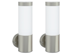 Conjunto 2 Lámparas De Pared Para Exterior Vidaxl Acero Inoxidable Plata Ip44