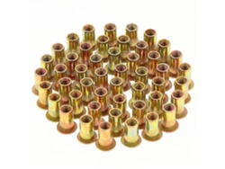Kit de tuercas remachables resistentes a la corrosión M5, insertos roscados de acero al carbono galvanizados con cabeza plana y rosca profunda para una fijación confiable.