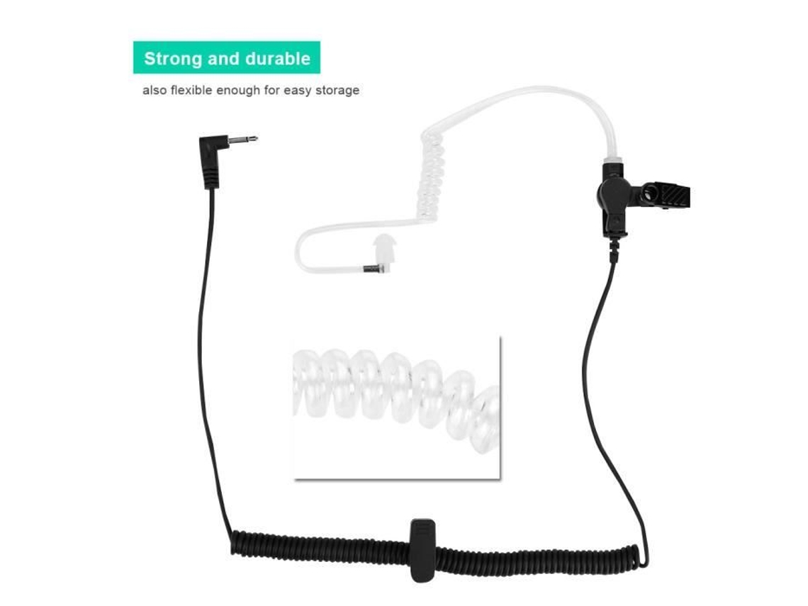 HURRISE Tubo de Oído Acústico de 3,5 mm con Gancho de Tubo Acústico para Walkie Talkie Auricular de Garganta Parte de Sonido de Radio