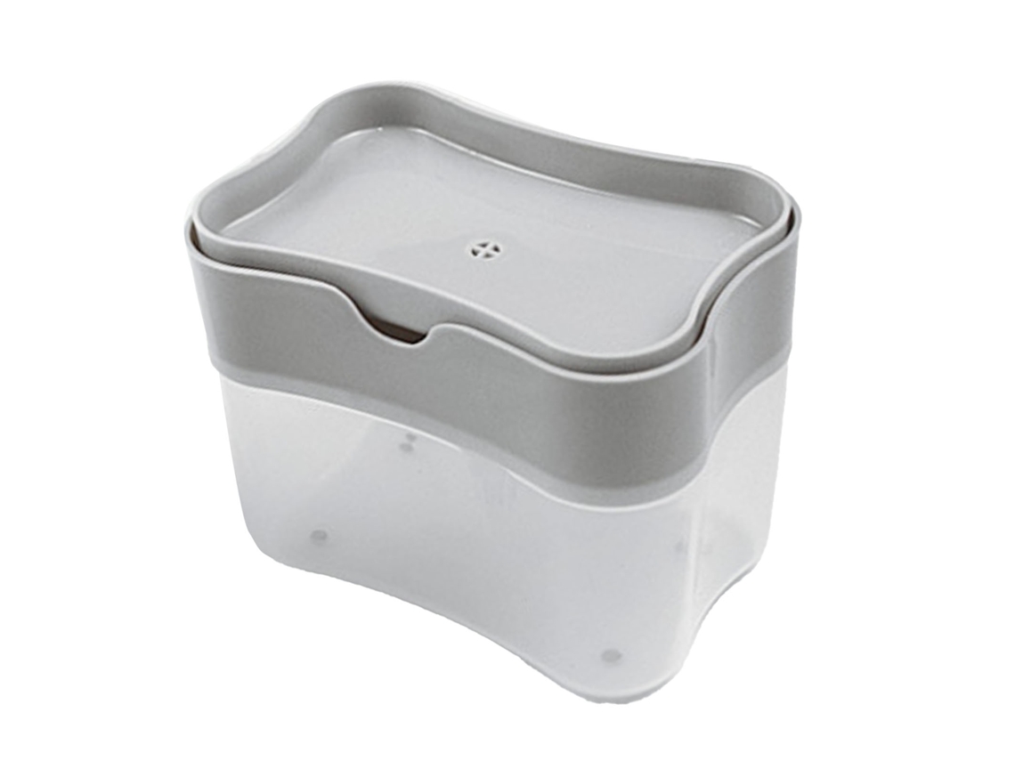 Dispensador De Jabón De Plástico A Presión Para Fregadero De Cocina - Económico Y Duradero - Gris