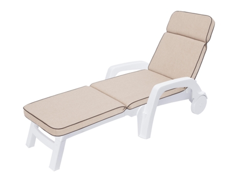 Cojín para tumbona de jardín o playa, cojín para muebles de jardín - 178x47x5 cm - Beige SALES CORE