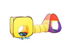 Tienda de juegos infantil con 250 pelotas, 255 x 80 x 100 cm, varios colores.