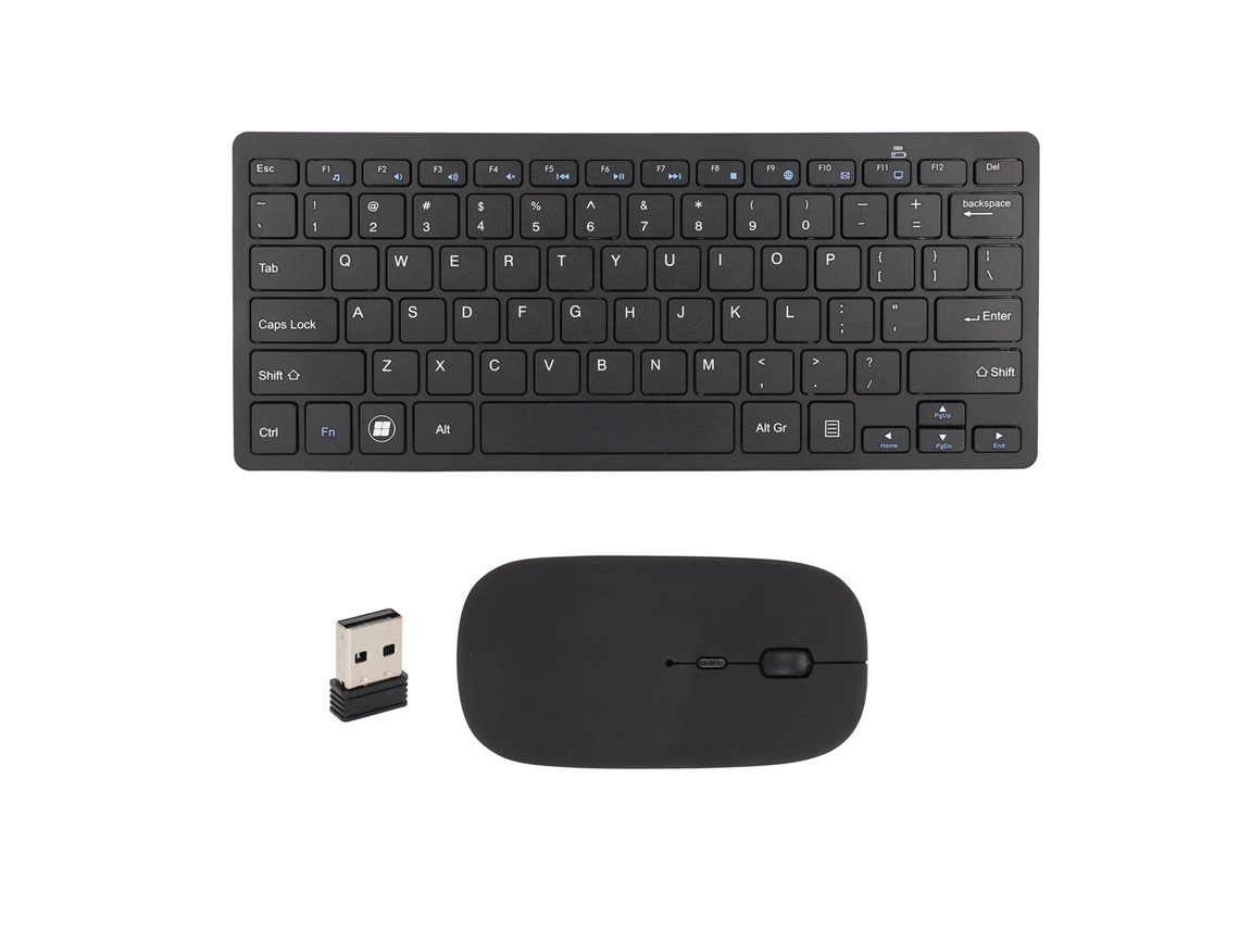Combo Inalámbrico Ultradelgado De Teclado Y Ratón 2.4g, 78 Teclas, 800-1200 Dpi, Usb, Para Pc/tableta, Negro.