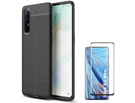 Funda y Protector Oppo Find X2 Neo Rugged Leather Gris