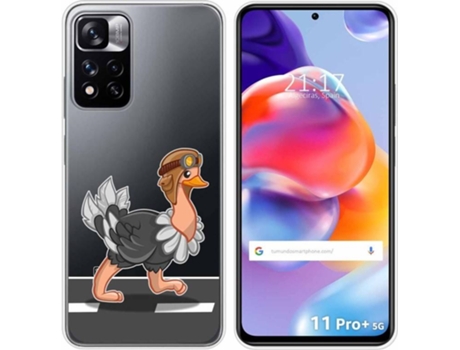Carcasa para Xiaomi Redmi Note 11 Pro+ Plus 5G TUMUNDOSMARTPHONE Dibujos Transparente Avestruz Multicolor