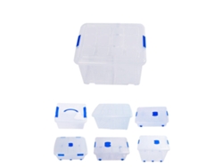 Cajas de Almacenaje Transparentes – Cajas Organizadoras de Plástico Con Tapa 35L Pack 6 Uds